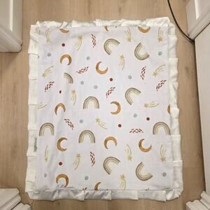 Minky Couture White Rainbows Starts Soft Luxury Baby Blanket 30.5 × 36 Inches